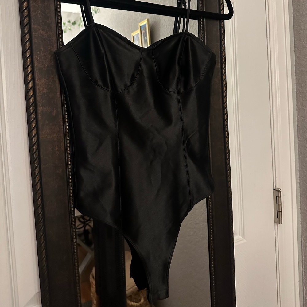H&M Satin Balconette Thong Bodysuit Size XS